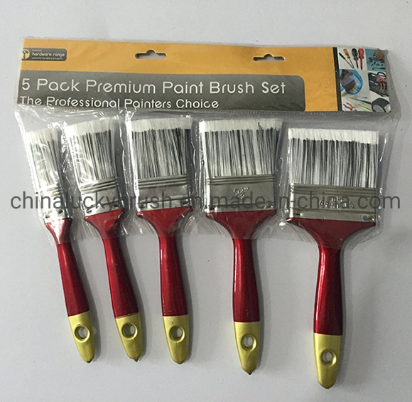 Plastic Handle 5 Pack Premium Paint Brush Set/Whitewash a Wall or Ceiling Paint Set Brush (YY-611)