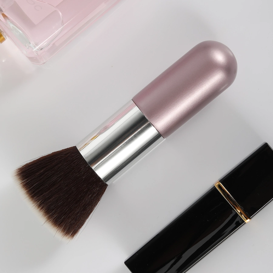 Multi Use Fluffy Firm Non-Porous Naturally Anti-Bacterial Hypoallergenic Makeup Brush for Applying Creams and Powders