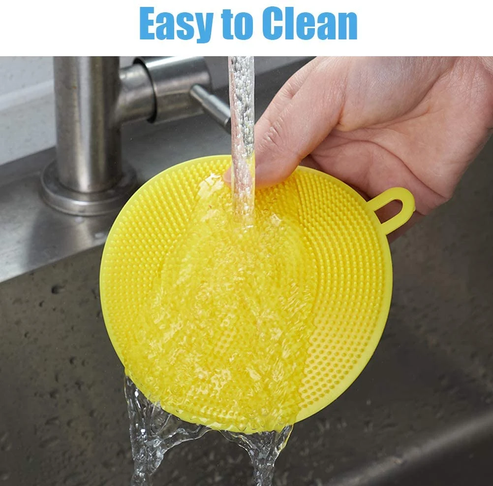 Silicone Non Stick Household Round Shape Dish Cleaning Brush