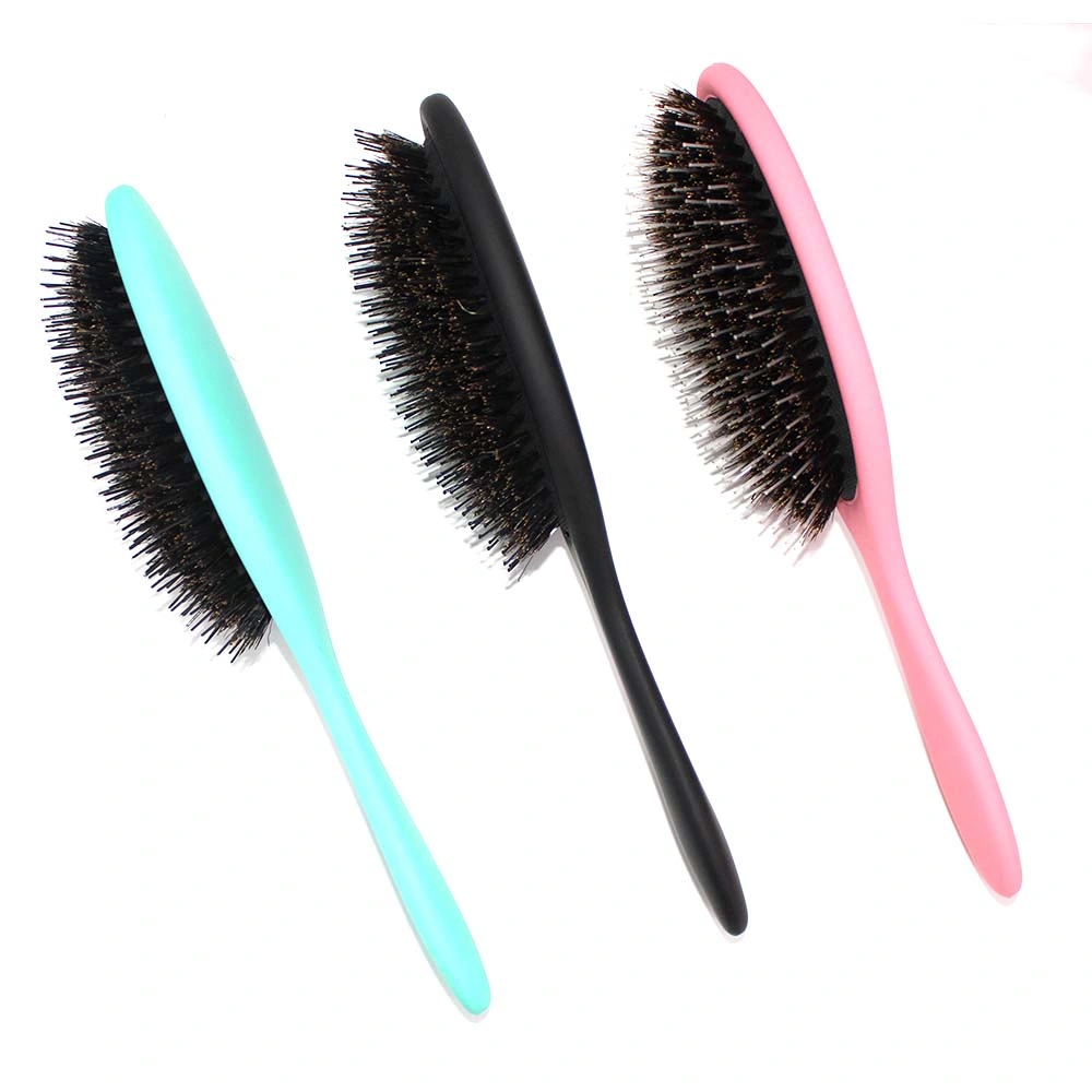 Wholesale High Quality Nylon Mixed Boar Bristle Salon Oval Paddle Hair Brush