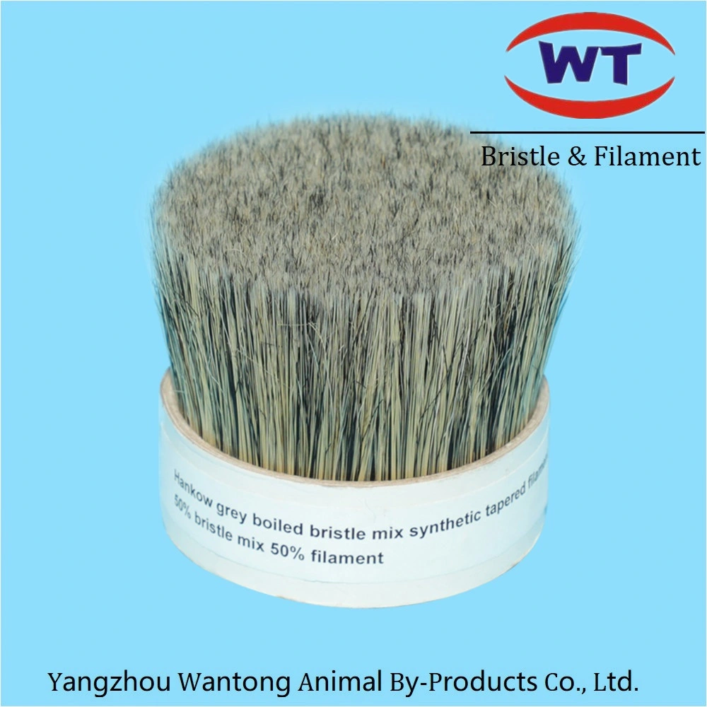 Boiled Bristles Mixed with Synthetic Polyester Pet PBT Tapered Filaments for Paint Brushes Making