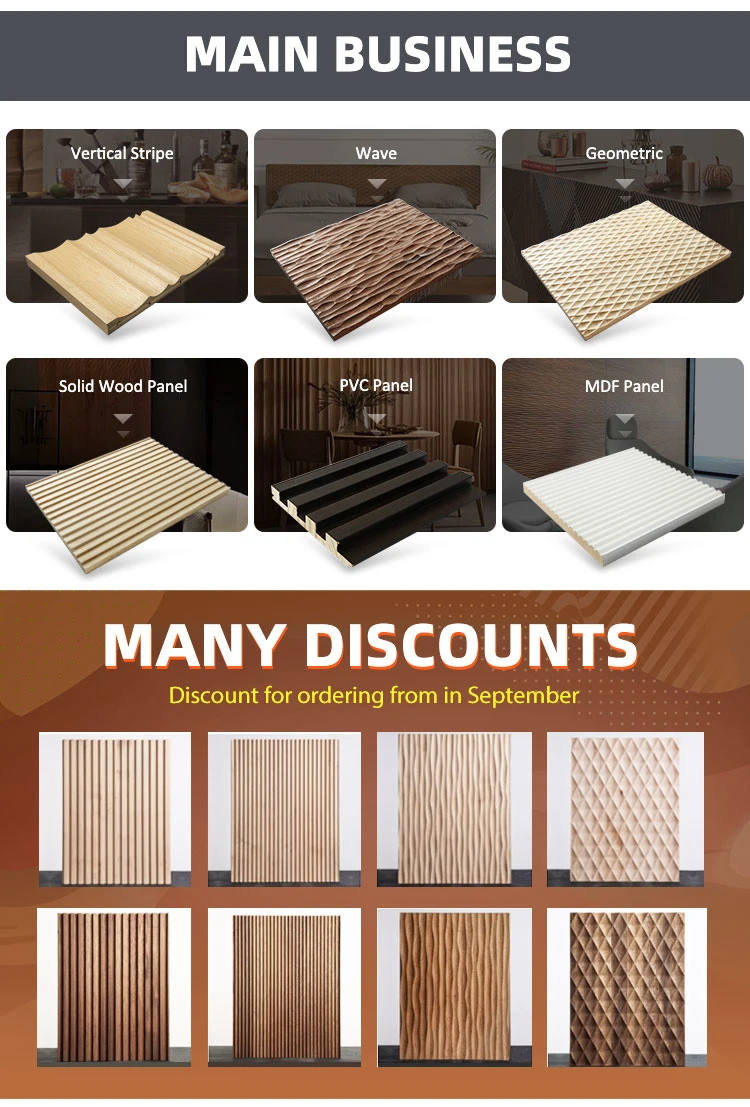 Mumu High-Quality Rustic Stripe Wood Composite Cladding for Home Decoration 3D Wall Panel Board Divider Panel MDF Panels Wood Veneer Board Ceiling Panel