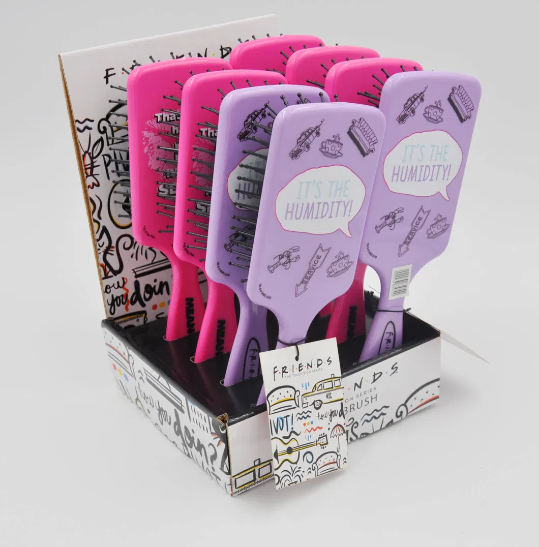 Square Plastic Hair Brush with UV Printing