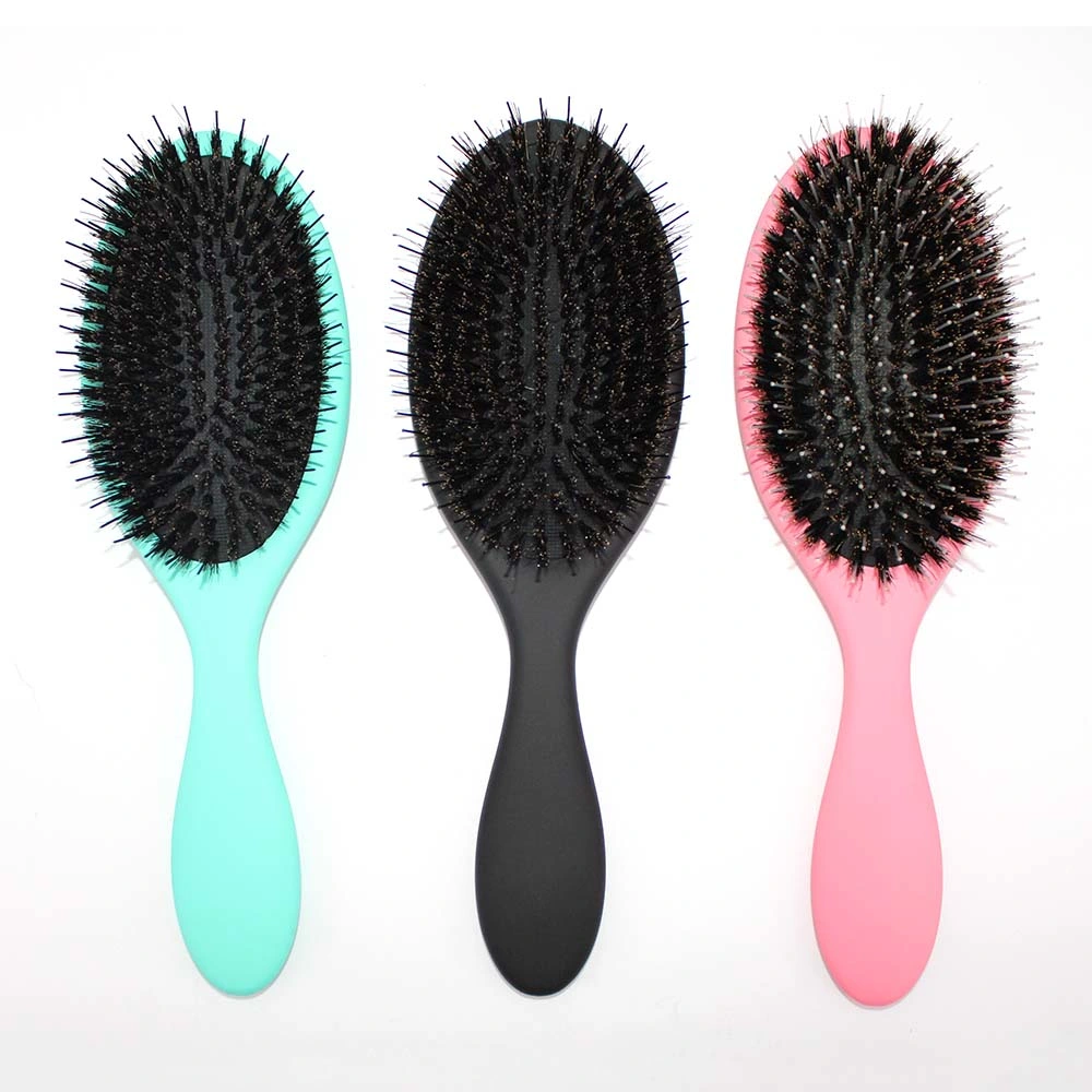 Wholesale High Quality Nylon Mixed Boar Bristle Salon Oval Paddle Hair Brush