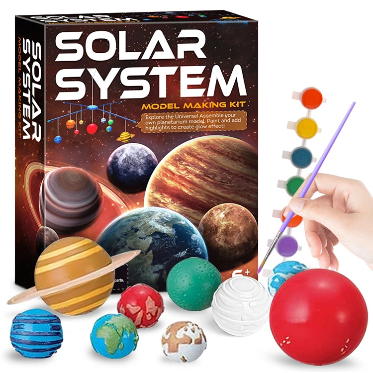 Children&prime;s Stem Toys Solar System Coloring Set Handmade DIY Solar System Model Set DIY Art&Craft Painting Toys for Kids