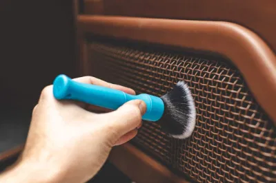 Spazzola per la pulizia interna senza graffi spazzolina per la pulizia interna spazzola per la pulizia delle parti interne spazzole per la pulizia automatica Con manico in plastica per kit di dettaglio auto blu