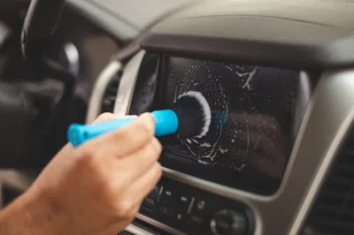 Spazzola per la pulizia interna senza graffi spazzolina per la pulizia interna spazzola per la pulizia delle parti interne spazzole per la pulizia automatica Con manico in plastica per kit di dettaglio auto blu