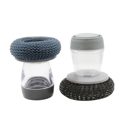 Cucina casalinghi sapone rotondo acciaio inox Scrubber spugna spazzola con Scuratore di ricambio per lavaggio delle stoviglie