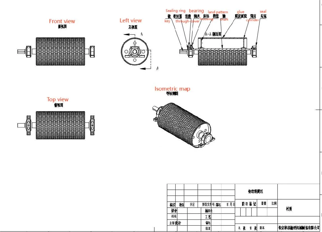 Power Transmission System, Conveyor Frame with Load-Bearing and Wear-Resistant Transmission Rollers