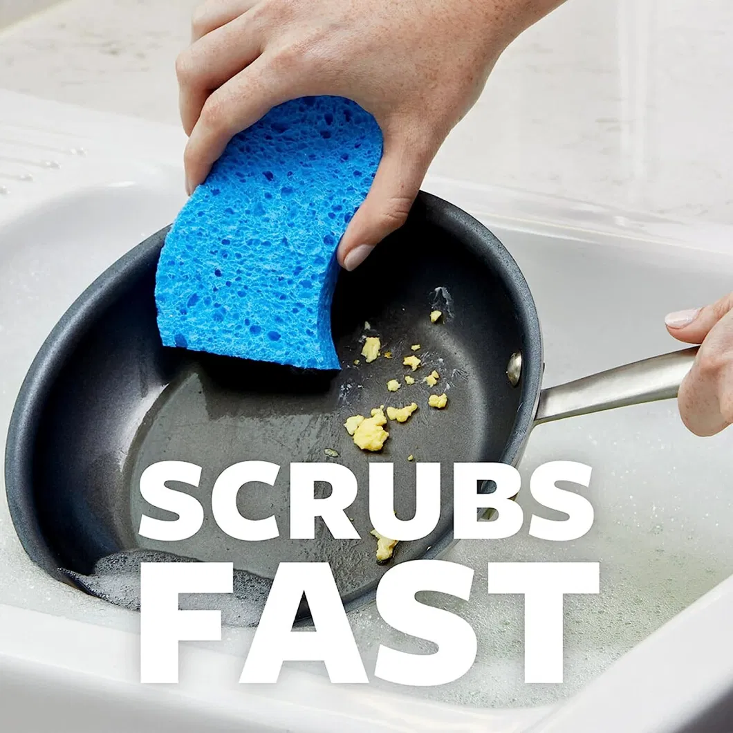 Washing Dishes and Cleaning Kitchen Scrub Dots Rinses Clean Non-Scratch Scrub Sponge