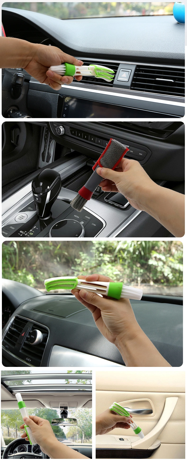 Car Interior Accessories Cleaning Brush Car Air Outlet Vent Brush Seat Gap Internal Cleaner Keyboard Clean Dust Cleaning Tools