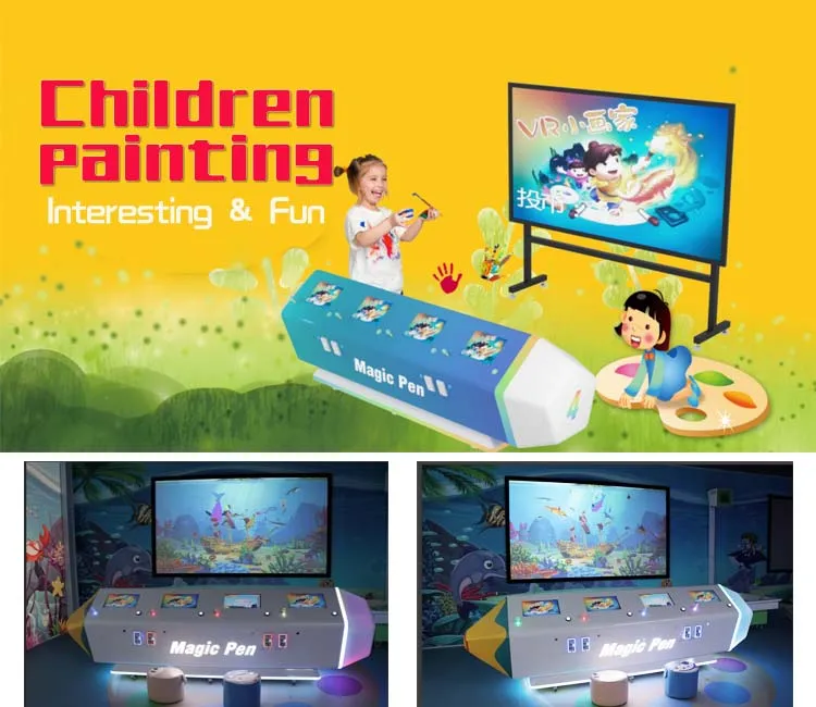 Kids Indoor Magic Children Painting Interactive Virtual Reality Game Machine