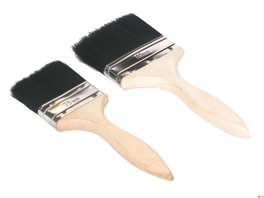 Wooden Handle 100% PUR White Bristle Paint Brush