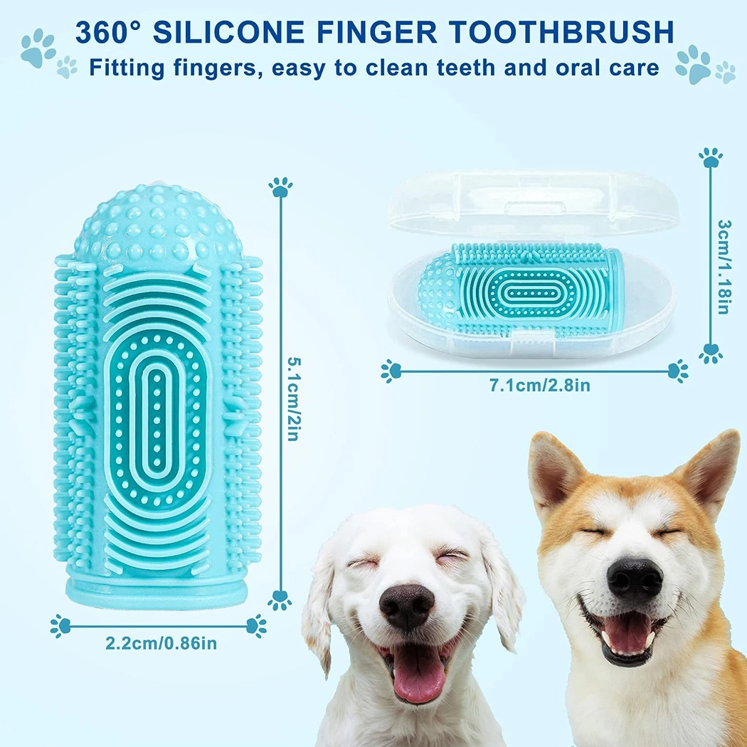 Eco Friendly 360-Degree for Cleaning Pet Teeth Silicone Pet Finger Toothbrush