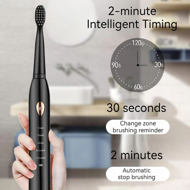 Sonic Soft Bristles Tongue Cleaner Remove Bacteria Floss Tip Battery Powered Toothbrush