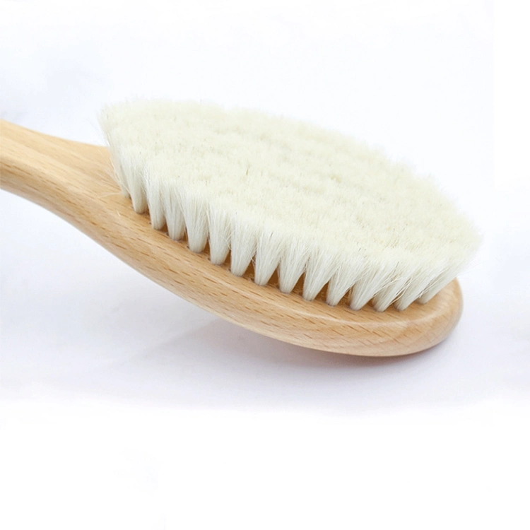 Eco Friendly Goat Hair Baby Bath Brush Organic Bamboo Grooming Beard Care Comb Beard Shaving Brush Barber