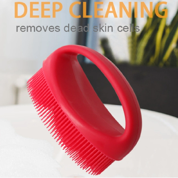 Ultra Soft Shower Body Back Cleaning Tool with Handle Long Hair Silicone Body Back Brush Sponge Bath Brushes