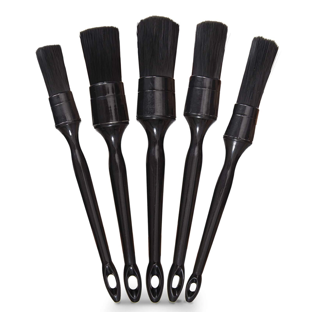 5 Pack Auto Black Detail Brushes Car Detailing Interior Auto Brushes for Car Screen Clean Brush