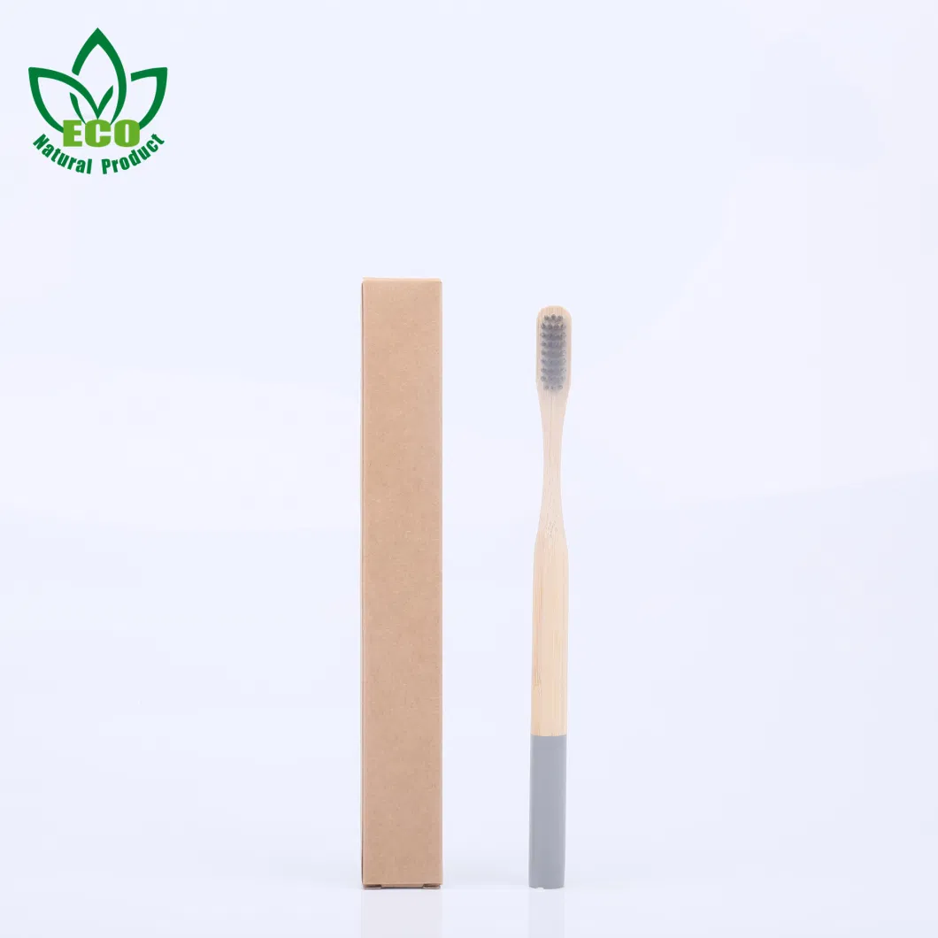 Natural and Vegan Colorful Round Bamboo Toothbrush Biodegradable