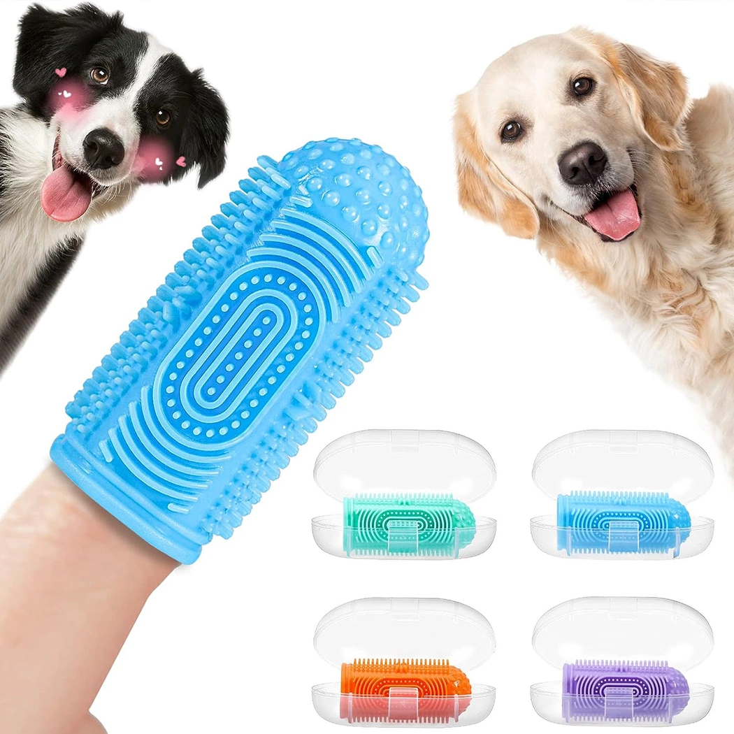 Eco Friendly 360-Degree for Cleaning Pet Teeth Silicone Pet Finger Toothbrush