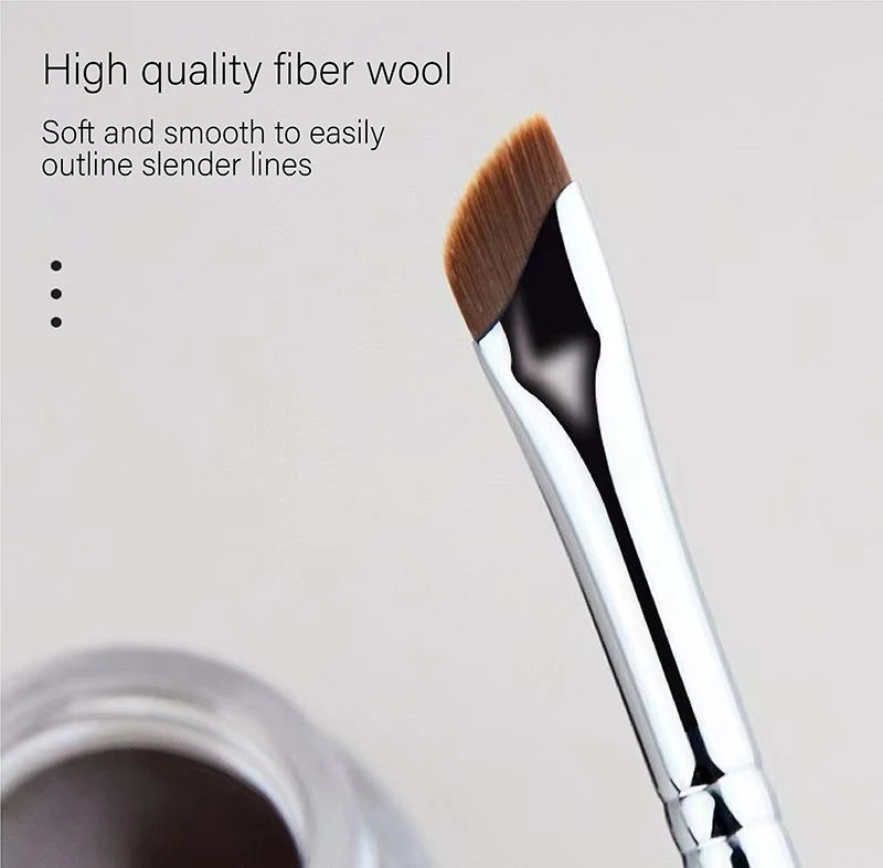 Professional Ultra Thin Wooden Handle Angled Flat Head Single Eyeliner Eyebrow Waterproof Makeup Brush