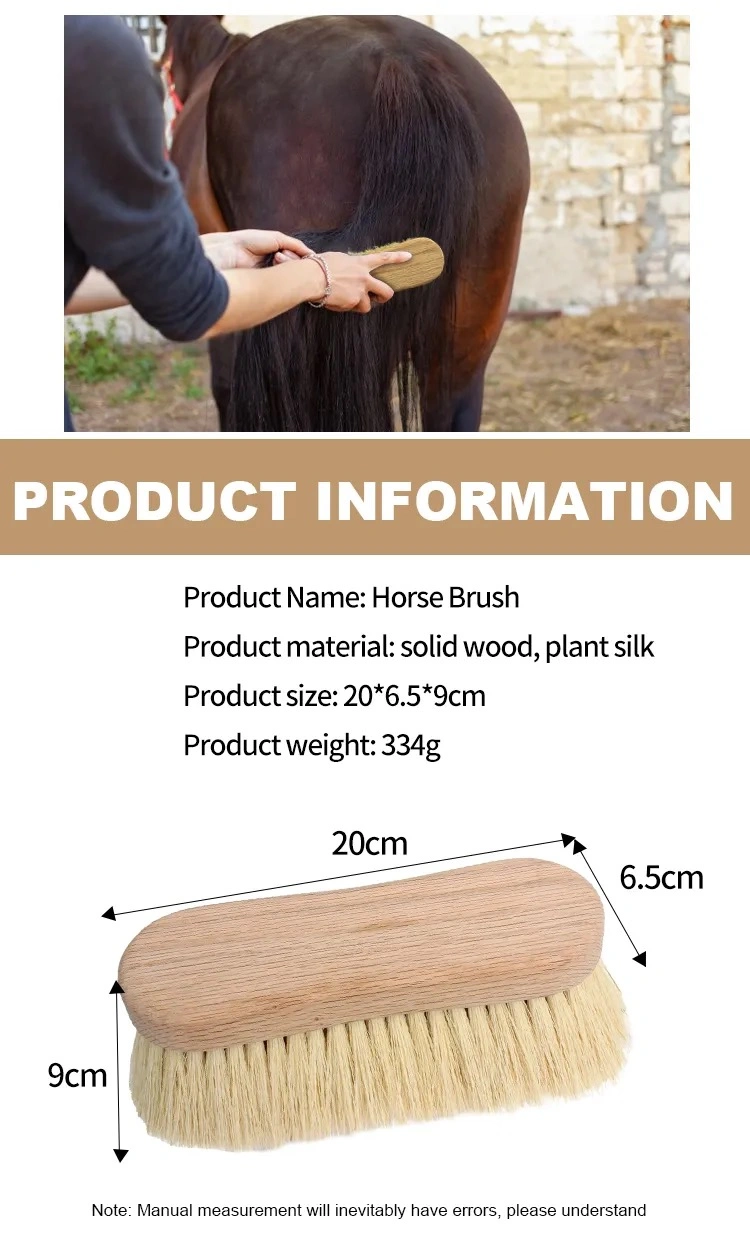 Custom Made Direct Manufacturer Horse Care Products Round Wood Horse Equipment Grooming Brush