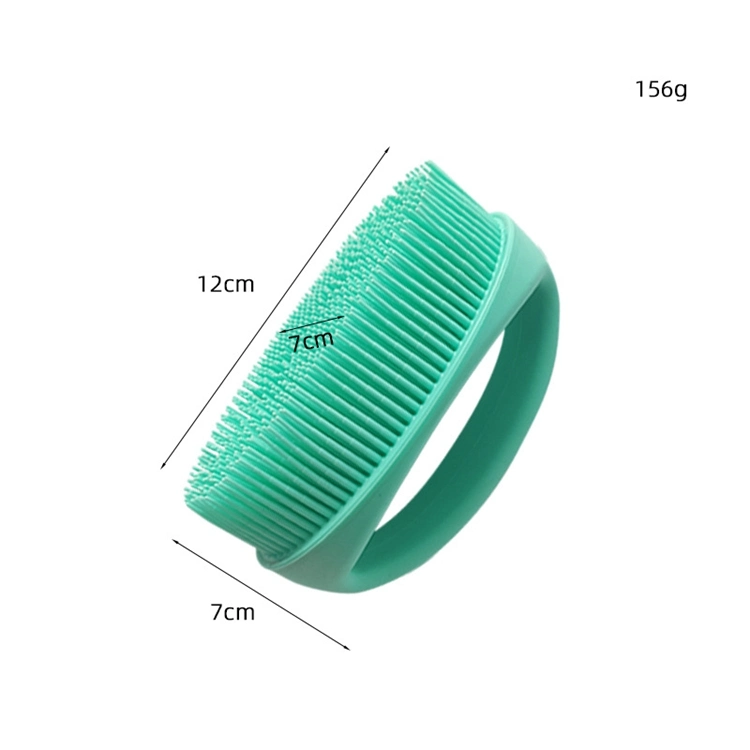 Ultra Soft Shower Body Back Cleaning Tool with Handle Long Hair Silicone Body Back Brush Sponge Bath Brushes