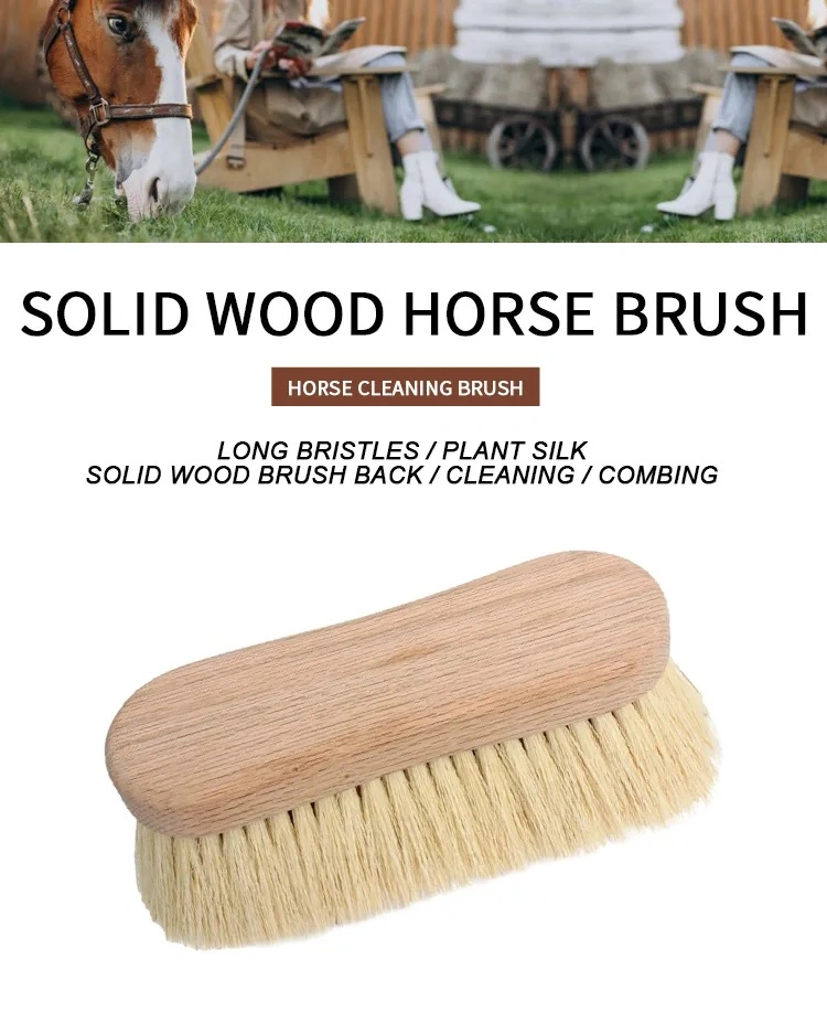 Custom Made Direct Manufacturer Horse Care Products Round Wood Horse Equipment Grooming Brush