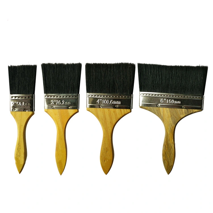 Wooden Handle 100% PUR White Bristle Paint Brush