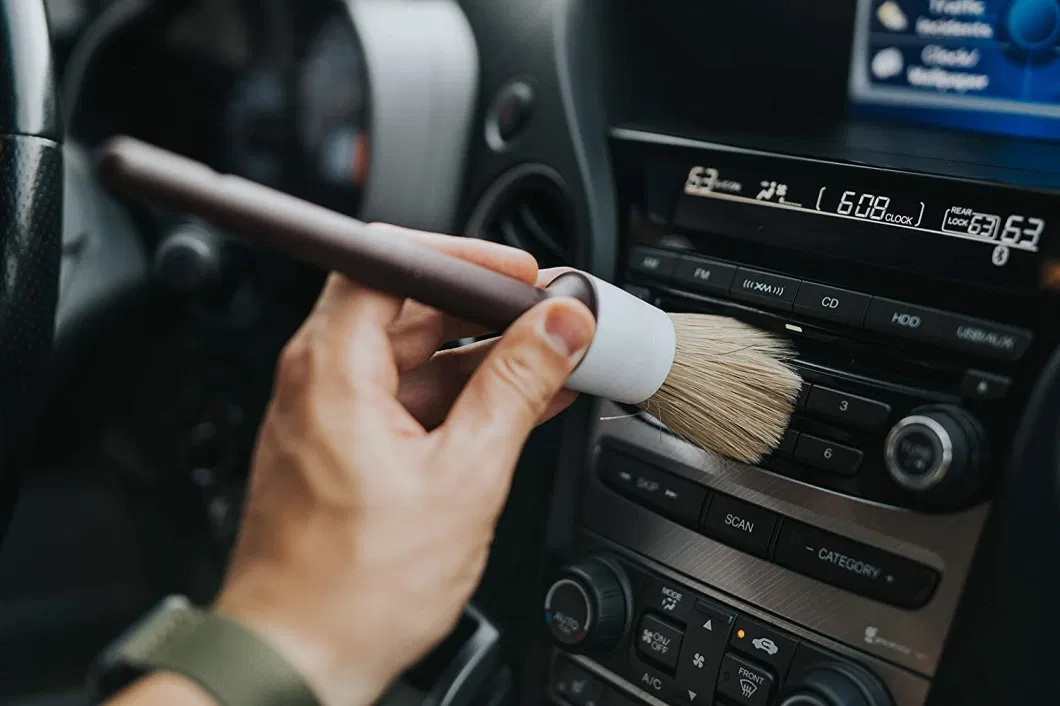 Natural Boars Hair Car Detailing Brushes Clean Car Interior and Exterior Brush Set
