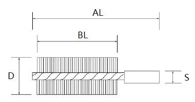 Abrasive Nylon Single Spiral Wire Bristles Spin Grit Internal Tube Cleaning Brush with Thread