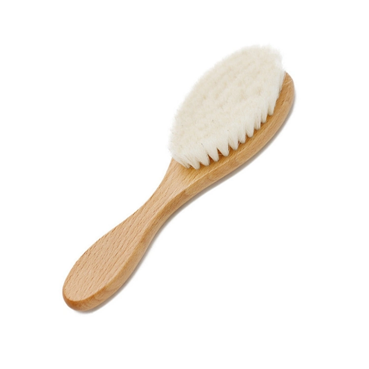 Eco Friendly Goat Hair Baby Bath Brush Organic Bamboo Grooming Beard Care Comb Beard Shaving Brush Barber