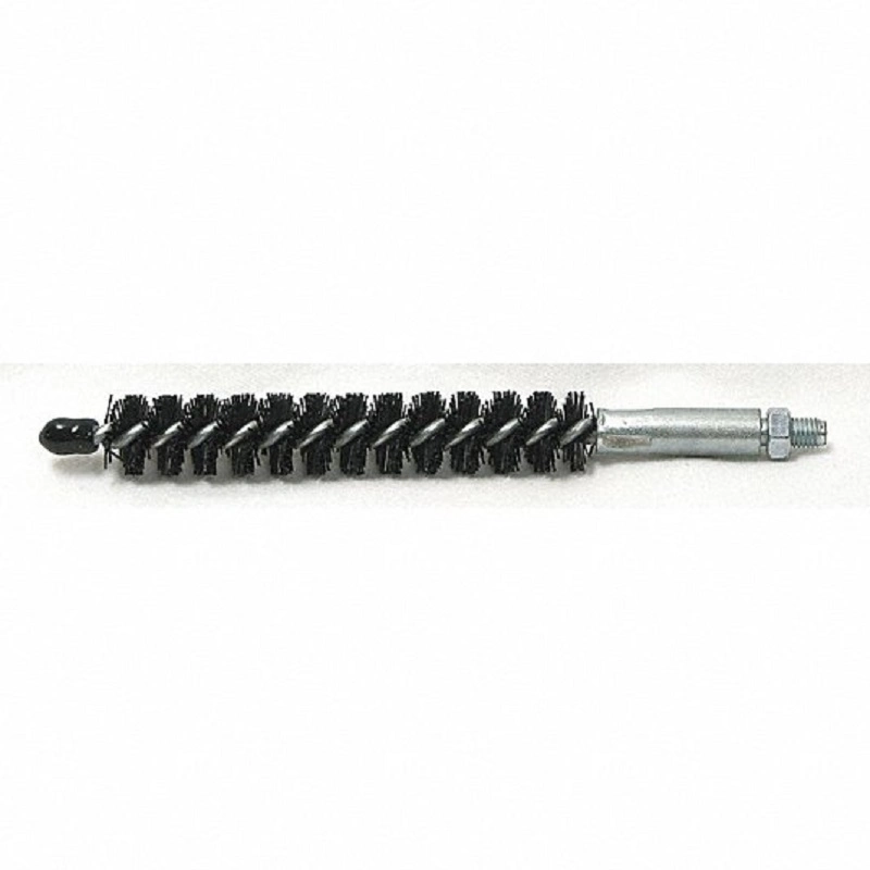 Abrasive Nylon Single Spiral Wire Bristles Spin Grit Internal Tube Cleaning Brush with Thread